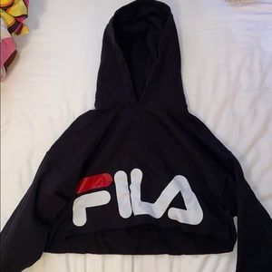 Fila black cropped hoodie!